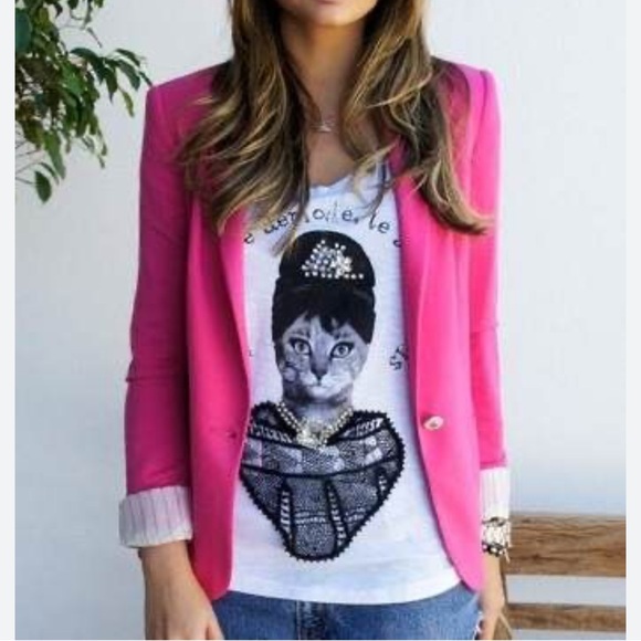 Zara Jackets & Blazers - ZARA Woman Pink Blazer single crest‎ button front  Sz S